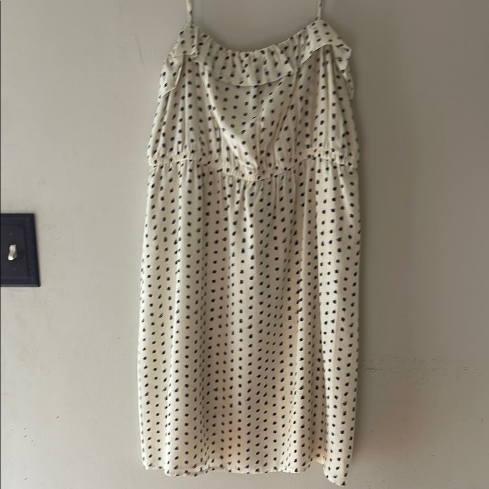 J Crew Ivory and Black Polka Dot Dress Women’s Size 4